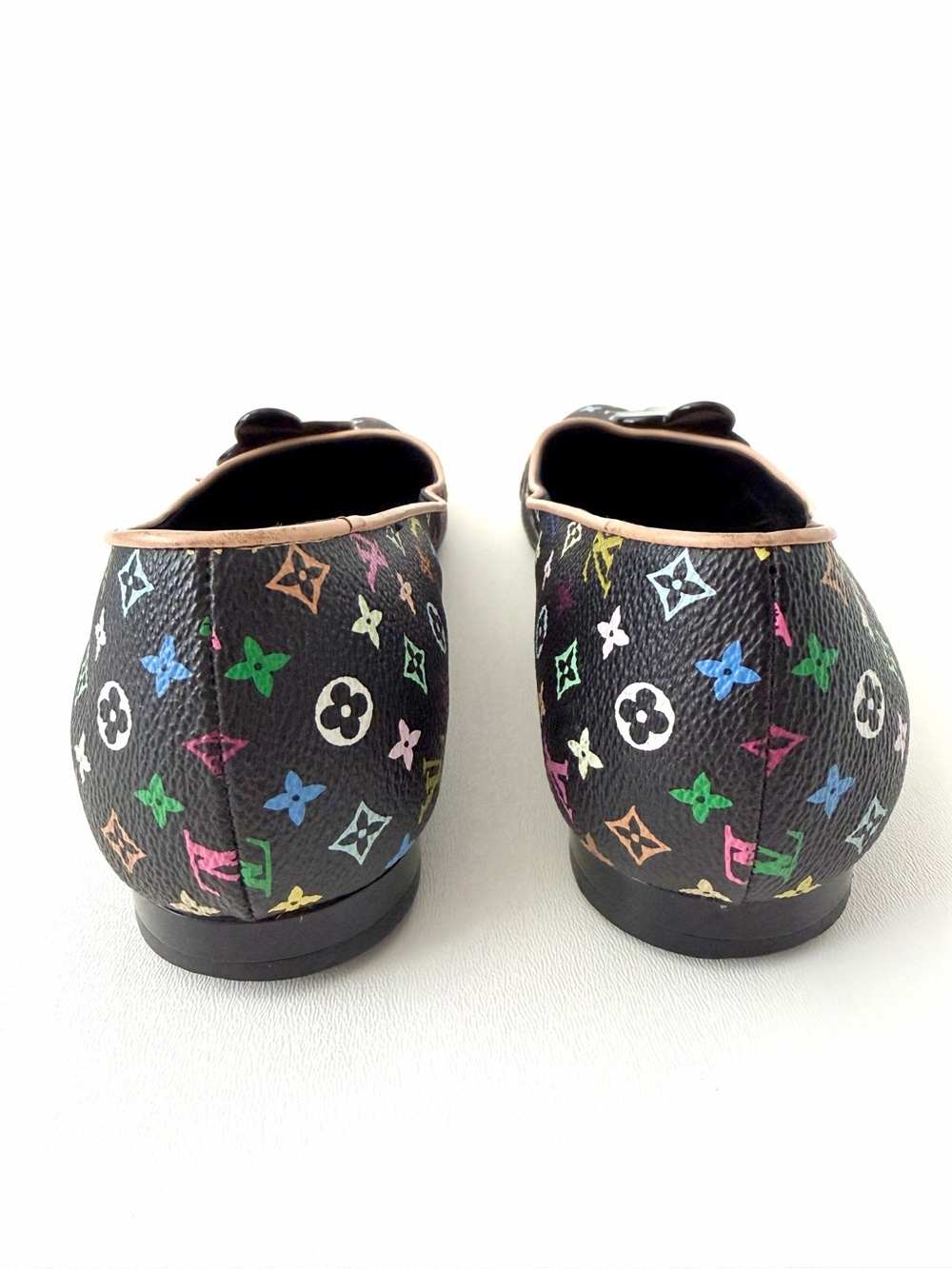 LOUIS VUITTON | Takashi Murakami Multicolor Ballet Flats Black Monogram EU 38.5 - Picture 11 of 14
